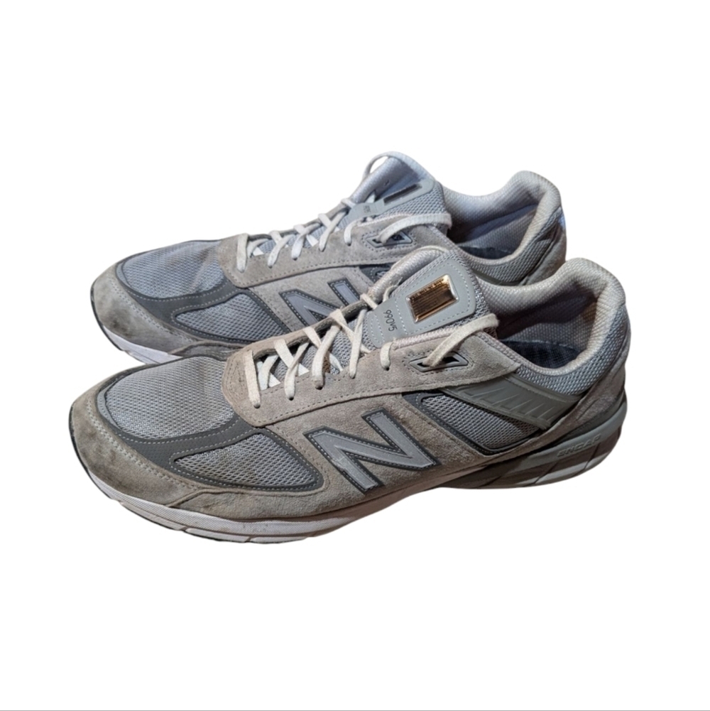 New Balance 990 V5 Gray Castlerock Men's Size 15 USA Running Sneakers Shoes